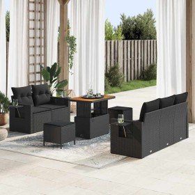 Conjunto de sofá de jardín 8 pcs Negro ratán sintético en Sofás de exterior | Comprar online en Foru.es