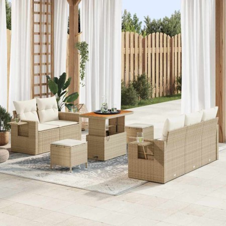 Conjunto de sofá de jardín 8 pcs Beige ratán sintético en Sofás de exterior | Comprar online en Foru.es