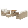 Conjunto de sofá de jardín 8 pcs Beige ratán sintético en Sofás de exterior | Comprar online en Foru.es