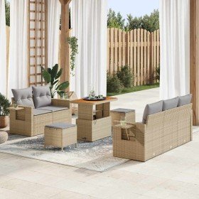 Conjunto de sofá de jardín 8 pcs Beige ratán sintético en Sofás de exterior | Comprar online en Foru.es