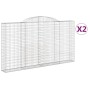 Cestas de gaviones 2 uds forma de arco hierro 300x30x160/180 cm de vidaXL, Maceteros y jardineras - Ref: Foro24-3146575, Prec...