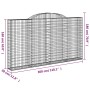 Cestas de gaviones 2 uds forma de arco hierro 300x30x160/180 cm de vidaXL, Maceteros y jardineras - Ref: Foro24-3146575, Prec...