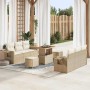 Conjunto de sofá de jardín 9 pcs Beige ratán sintético en Sofás de exterior | Comprar online en Foru.es