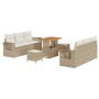 Conjunto de sofá de jardín 9 pcs Beige ratán sintético en Sofás de exterior | Comprar online en Foru.es