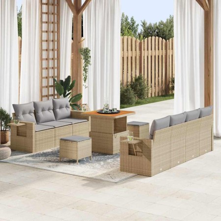 Conjunto de sofá de jardín 10 pcs Beige ratán sintético en Sofás de exterior | Comprar online en Foru.es