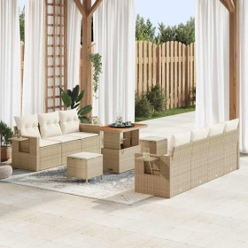 Conjunto de sofá de jardín 10 pcs Beige ratán sintético en Sofás de exterior | Comprar online en Foru.es