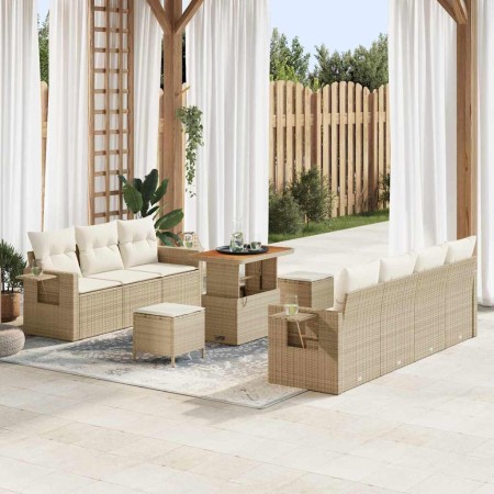 Conjunto de sofá de jardín 10 pcs Beige ratán sintético en Sofás de exterior | Comprar online en Foru.es