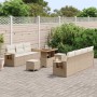 Conjunto de sofá de jardín 10 pcs Beige ratán sintético en Sofás de exterior | Comprar online en Foru.es