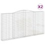 Cestas de gaviones 2 uds forma de arco hierro 400x30x200/220 cm de vidaXL, Maceteros y jardineras - Ref: Foro24-3146931, Prec...