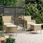 Set comedor jardín 5 pzas ratán sintético vidrio templado beige en Conjuntos de jardín | Comprar online en Foru.es