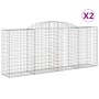 Cestas de gaviones 2 uds forma de arco hierro 300x50x120/140 cm de vidaXL, Maceteros y jardineras - Ref: Foro24-3146719, Prec...