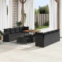 Conjunto de sofá de jardín con cojín 11 pcs Negro Poliratán en Sofás de exterior | Comprar online en Foru.es