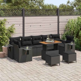 Conjunto de sofá de jardín 10 pcs Negro ratán sintético en Sofás de exterior | Comprar online en Foru.es