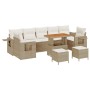 Conjunto de sofá de jardín 10 pcs Beige ratán sintético en Sofás de exterior | Comprar online en Foru.es