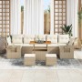 Conjunto de sofá de jardín 10 pcs Beige ratán sintético en Sofás de exterior | Comprar online en Foru.es