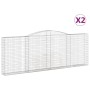 Cestas de gaviones 2 uds forma de arco hierro 400x30x140/160 cm de vidaXL, Maceteros y jardineras - Ref: Foro24-3146892, Prec...