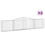 Cestas de gaviones 8 uds forma de arco hierro 400x30x80/100 cm de vidaXL, Maceteros y jardineras - Ref: Foro24-3146859, Preci...