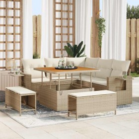 Conjunto de sofá de jardín 8 pcs Beige ratán sintético en Sofás de exterior | Comprar online en Foru.es