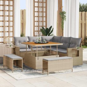 Conjunto de sofá de jardín 8 pcs Beige ratán sintético en Sofás de exterior | Comprar online en Foru.es