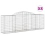 Cestas de gaviones 8 uds forma de arco hierro 300x50x100/120 cm de vidaXL, Maceteros y jardineras - Ref: Foro24-3146707, Prec...