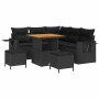 Conjunto de sofá de jardín 8 pcs Negro ratán sintético en Sofás de exterior | Comprar online en Foru.es