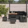 Conjunto de sofá de jardín 8 pcs Negro ratán sintético en Sofás de exterior | Comprar online en Foru.es