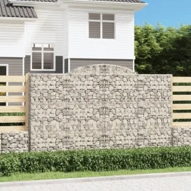 Gabion baskets 4 pcs arc shape iron 300x50x180/200 cm by vidaXL, Pots and planters - Ref: Foro24-3146775, Price: 774,75 €, Di...