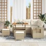 Conjunto de sofá de jardín 8 pcs Beige ratán sintético en Sofás de exterior | Comprar online en Foru.es