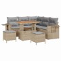 Conjunto de sofá de jardín 8 pcs Beige ratán sintético en Sofás de exterior | Comprar online en Foru.es