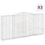 Cestas de gaviones 3 uds forma de arco hierro 400x30x180/200 cm de vidaXL, Maceteros y jardineras - Ref: Foro24-3146919, Prec...