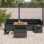 Conjunto de sofá de jardín 9 pcs Negro ratán sintético en Sofás de exterior | Comprar online en Foru.es