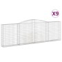 Cestas de gaviones 9 uds forma de arco hierro 400x30x120/140 cm de vidaXL, Maceteros y jardineras - Ref: Foro24-3146886, Prec...