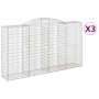 Cestas de gaviones 3 uds forma de arco hierro 300x50x160/180 cm de vidaXL, Maceteros y jardineras - Ref: Foro24-3146756, Prec...