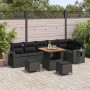 Conjunto de sofá de jardín 9 pcs Negro ratán sintético en Sofás de exterior | Comprar online en Foru.es