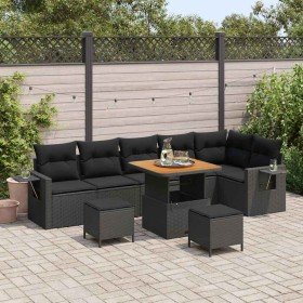 Conjunto de sofá de jardín 9 pcs Negro ratán sintético en Sofás de exterior | Comprar online en Foru.es