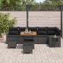 Conjunto de sofá de jardín 9 pcs Negro ratán sintético en Sofás de exterior | Comprar online en Foru.es