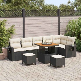 Conjunto de sofá de jardín 9 pcs Negro ratán sintético en Sofás de exterior | Comprar online en Foru.es