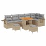 Conjunto de sofá de jardín 9 pcs Beige ratán sintético en Sofás de exterior | Comprar online en Foru.es