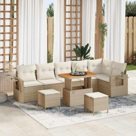 Conjunto de sofá de jardín 9 pcs Beige ratán sintético en Sofás de exterior | Comprar online en Foru.es