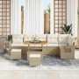 Conjunto de sofá de jardín 9 pcs Beige ratán sintético en Sofás de exterior | Comprar online en Foru.es