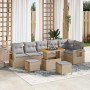 Conjunto de sofá de jardín 9 pcs Beige ratán sintético en Sofás de exterior | Comprar online en Foru.es