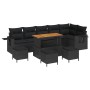 Conjunto de sofá de jardín 10 pcs Negro ratán sintético en Sofás de exterior | Comprar online en Foru.es