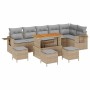 Conjunto de sofá de jardín 10 pcs Beige ratán sintético en Sofás de exterior | Comprar online en Foru.es