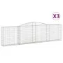 Cestas de gaviones 3 uds forma de arco hierro 400x30x100/120 cm de vidaXL, Maceteros y jardineras - Ref: Foro24-3146867, Prec...