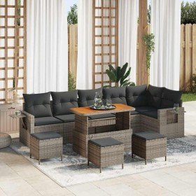 Conjunto de sofá de jardín 10 pcs Gris ratán sintético en Sofás de exterior | Comprar online en Foru.es