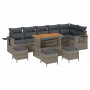 Conjunto de sofá de jardín 10 pcs Gris ratán sintético en Sofás de exterior | Comprar online en Foru.es