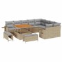 Conjunto de sofás de jardín 12 pcs Beige ratán sintético en Sofás de exterior | Comprar online en Foru.es
