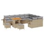 Conjunto de sofá de jardín 12 pcs Beige ratán sintético en Sofás de exterior | Comprar online en Foru.es