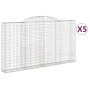 Gabion baskets 5 pcs arch shape iron 300x30x160/180 cm by vidaXL, Pots and planters - Ref: Foro24-3146578, Price: 791,47 €, D...