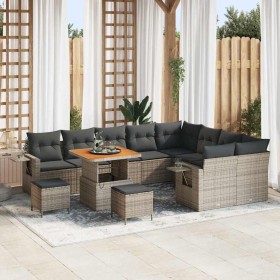 Conjunto de sofás de jardín 12 pcs Gris ratán sintético en Sofás de exterior | Comprar online en Foru.es